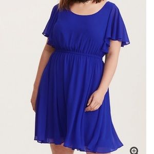 Torrid size 3 blue chiffon skater dress